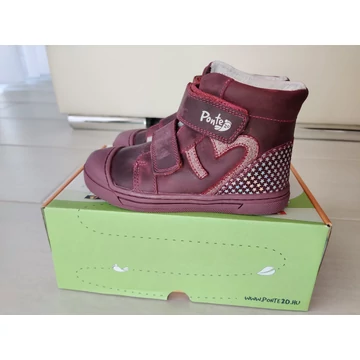 Ponte20 bordópiros szupinált magasszárú bőrcipő 29-es és 33-as méretben